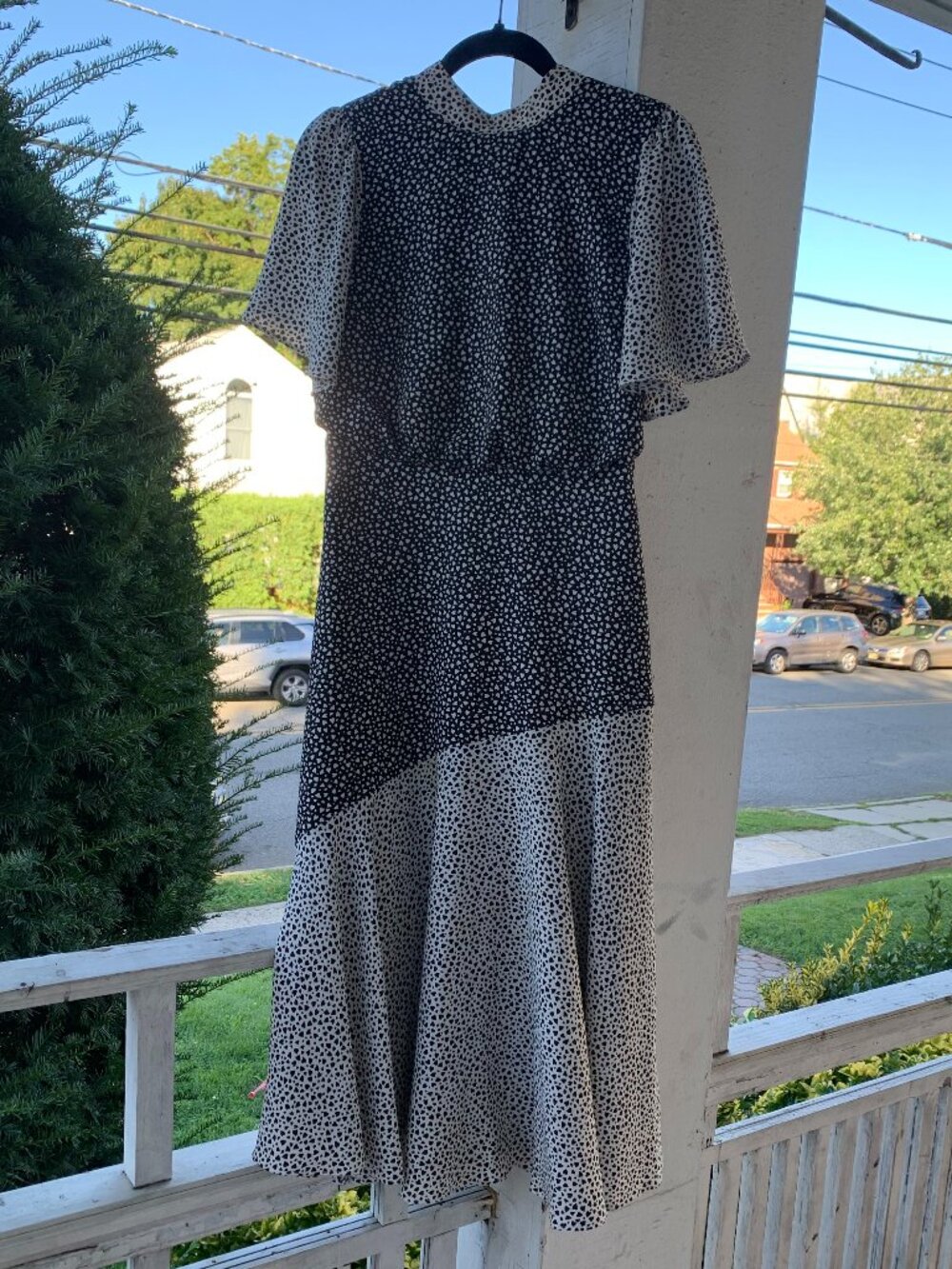 Women's Ann Taylor Mixed Heart Mock Neck Flare Dress Size 0